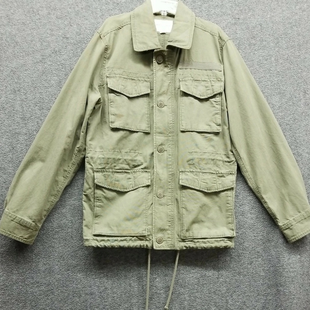 Areopostale Army Green Jacket Zip Up/Button Jacket Womens Size Small
